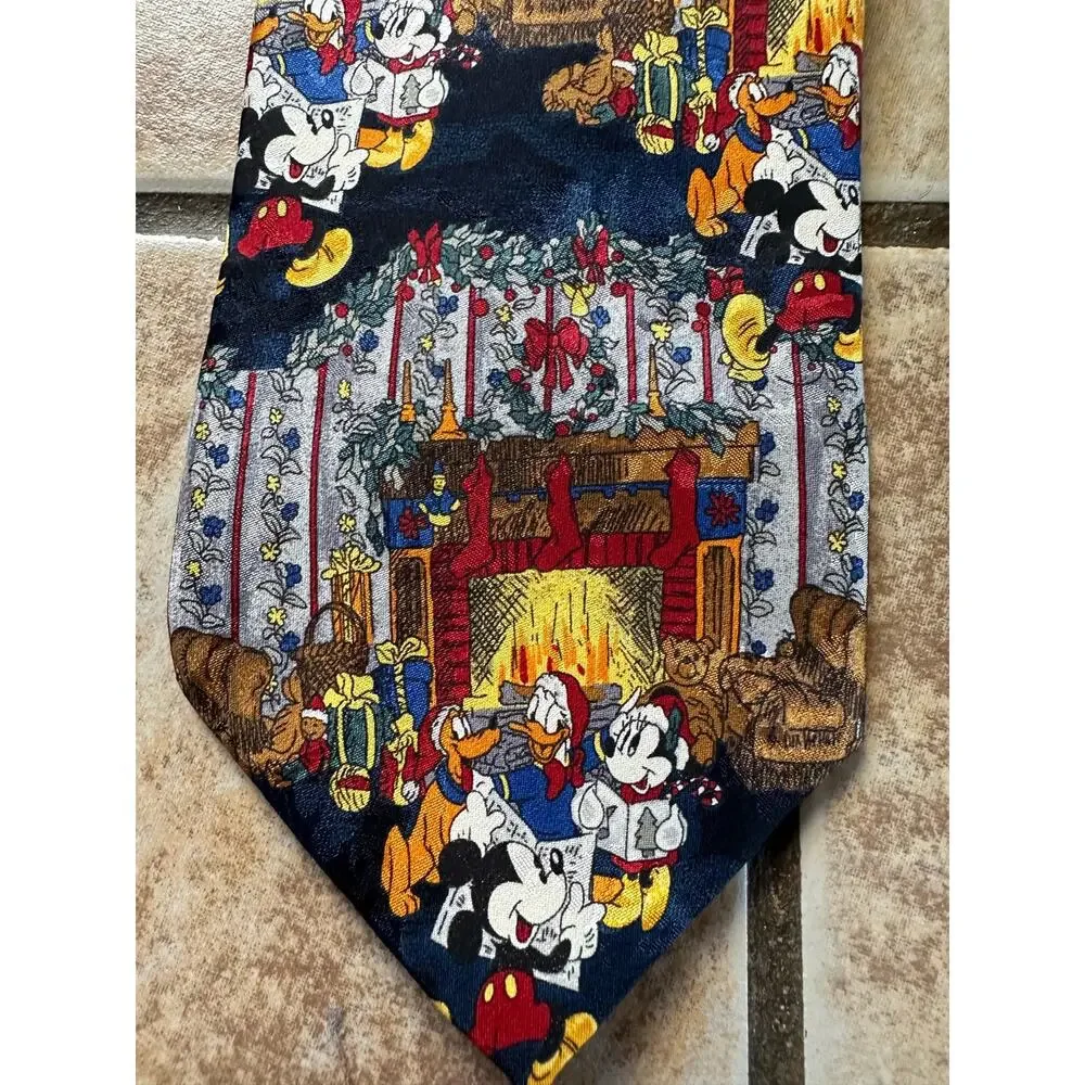 NWT Disney Lot of 2 Silk Neck Ties Hunchback‎ of Notre Dame Mickey Fab 5 Xmas